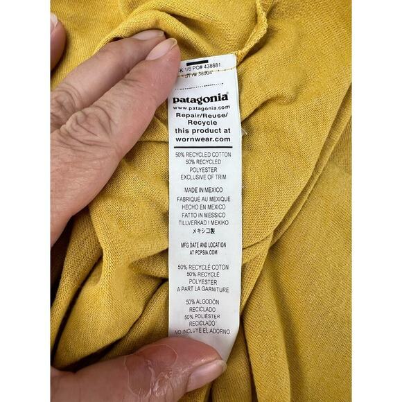 Patagonia Responsibili-Tee Recycled XL Yellow Casual Outdoors Men's Shirt - Picture 6 of 8
